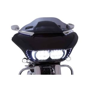 Alternative view of Horizon LED Lighted Windshield Trim for Road Glide