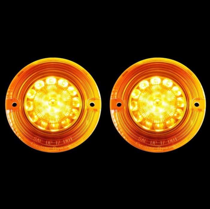 XMMT Pair Motorcycle 3 Pancake Style 1157 SMD Amber LED Turn Signal Panel Light Insert Bulb For Harley Davidson Electra Glide Road King Heritage Softail Road Glide,1157 Amber