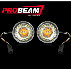 パーツ BELLOF Sirius Turn Signal Flat LED S25 ProBEAM® Cvo™ Bullet Bezel Dynamic Ringz™ Led Front Turn Signals