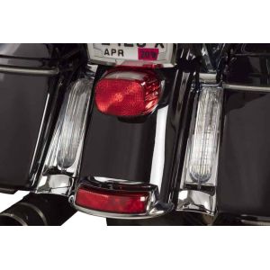 Alternative view of Ciro® Filler Panel Lights for Ultra and Road King with all RED LEDs in Chrome or Black