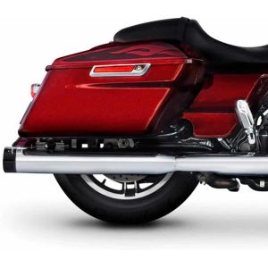 500-0162 1995-2016 Rinehart Racing DBX40 4" Slip-On Mufflers Chrome w/Black End Caps