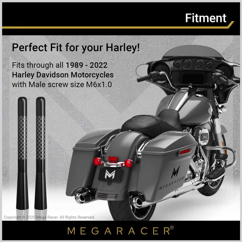 4.7 Black Carbon Fiber Motorcycle Antenna for '98 – UP Harley