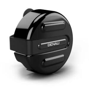 Denali SoundBomb™ V-Twin Dual-Tone Air Horn with Cover and Wiring Harness - Black Bracket