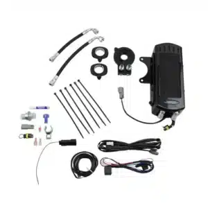 UltraCool® Covered Oil Cooler with Fans for M8 Touring Models with Full Size Engine Guard - Gloss Black