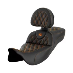 Saddlemen® Road Sofa Standard w Backrest - Orange Stitch