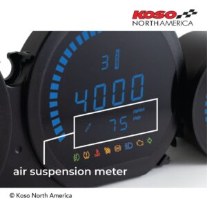 Alternative view of Koso® HD-03L 4pc LED Gauge Kit - BLUE - for '14-'23 Harley-Davidson® Touring