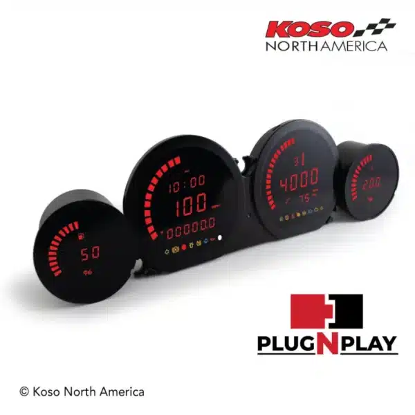 Koso® HD-03L 4pc LED Gauge Kit - RED - for '14-'23 Harley-Davidson ...