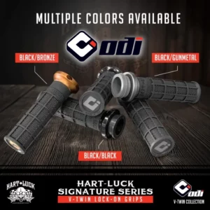 ODI® Harley-Davidson 2008-2023 TBW: V-Twin Lock-On™ Hart-luck Signature Full-Waffle Grip Set