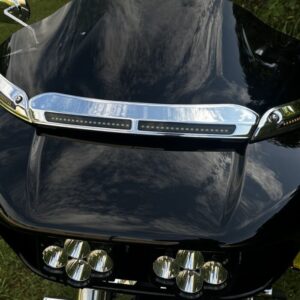 Alternative view of Custom Dynamics® White DRL Center Windshield Trim for 2015-2023 Road Glide