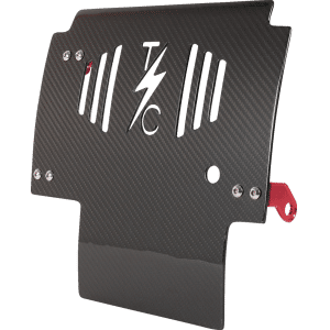 Thrashin® Skid Plate - Carbon Fiber/Gloss - With Red Brackets - FLHX/FLTRX TSC-3034-2