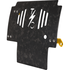 Thrashin® Skid Plate - Carbon Fiber/Forged - With Gold Brackets - FLHX/FLTRX TSC-3035-5