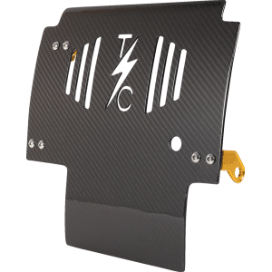 Thrashin® Skid Plate - Carbon Fiber/Gloss - With Gold Brackets - FLHX/FLTRX TSC-3034-5