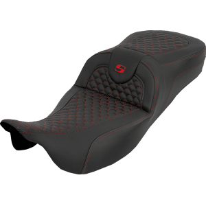 Saddlemen® Extended Reach RoadSofa™ Seat - Dragon Scale - w/o Backrest - Red Stitch - FLH/FLT '08-'25