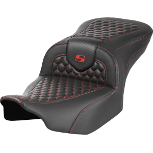 Saddlemen® Roadsofa™ no Backrest - Honeycomb - Red Stitch -'23-'24 FLTR/FLHX - 823-07-18904