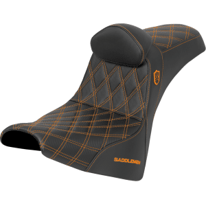 Saddlemen&reg; Pro Series SDC Performance Seat - w/ Backrest - Orange Stitch - Gripper - FXBB/FXST '18-'25 SC81830DB3