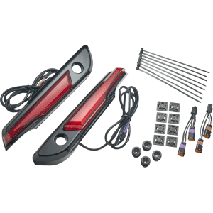 Ciro&reg; Lighted Saddlebag Hinge Covers - Red/Black 40182