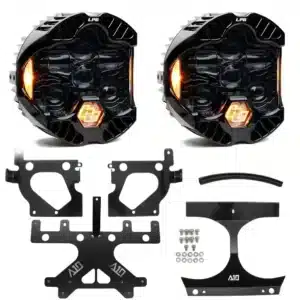 A10 Moto&reg; 15&ndash;23 HD Road Glide Baja Designs DOT LP6 Lighting Combo Kit - Bracket & Harness + 2 Clear DOT LP6 w/ Amber DRL