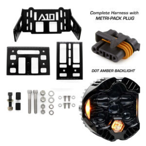 A10 Moto&reg; Universal 3.5" DOT LP6 Memphis Shades Road Warrior Lighting Combo Kit - Metripac - Amber Backlight DOT LP6